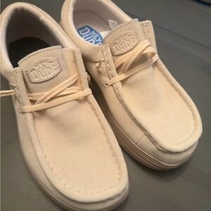 Hey Dude women  Light Beige Suede Slip-On Loafers